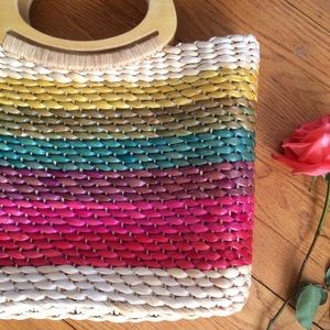 Rainbow Straw handbag by Cappelli